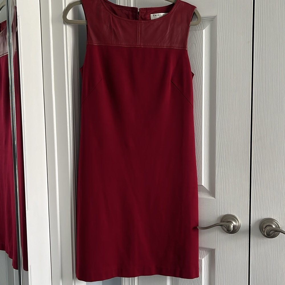Trina Turk ponte/leather dress
